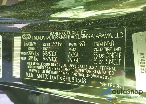 2024 Hyundai Santa Cruz Night z USA, uszkodzony, nr VIN 5NTJCDAFXRH080608